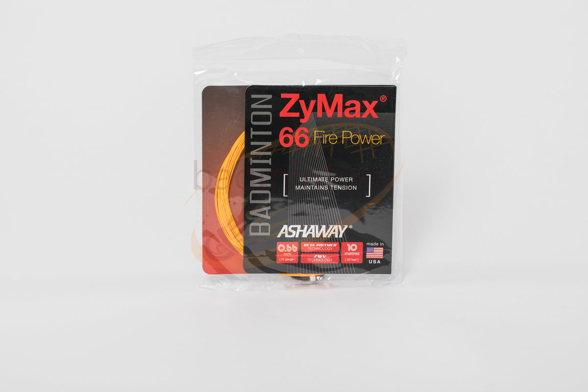 Ashaway ZyMax 66 Fire Power Badminton String (Orange or White)