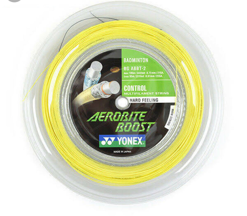 Yonex Aerobite Boost Badminton String [200m Reel] Gray / Red