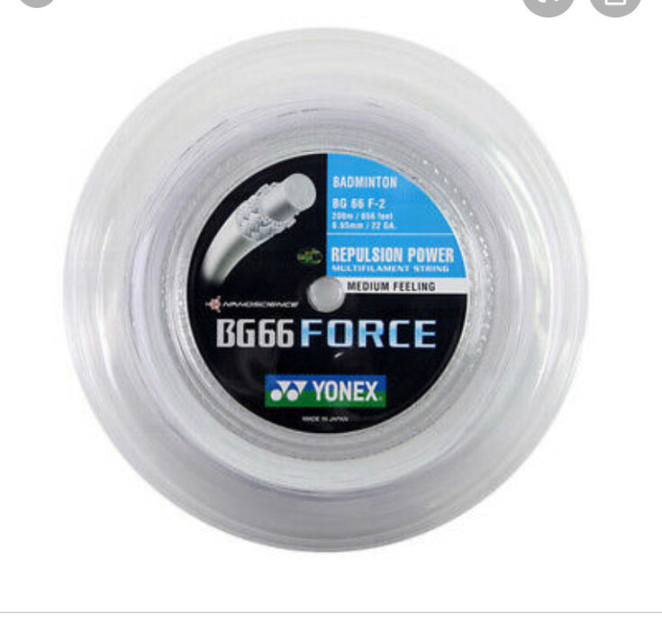 Yonex BG-66 Force White Reel on sale at Badminton Warehouse
