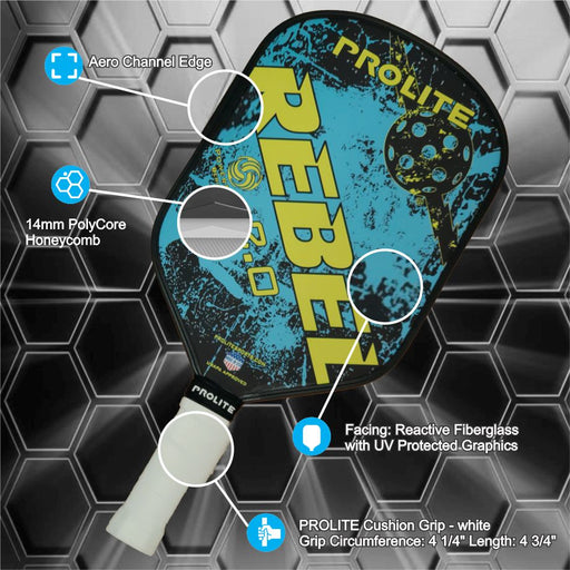 Prolite Rebel Powerspin 2.0 Pickleball Paddle on sale at Badminton Warehouse